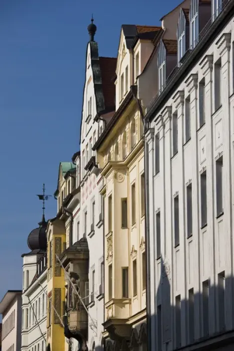 Framed Print : GERMANY, Bayern-Bavaria, Regensburg. Obere Bachgasse street