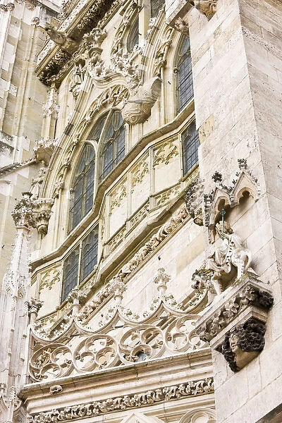 GERMANY, Bayern-Bavaria, Regensburg. Dom St. Peter cathedral, exterior detail
