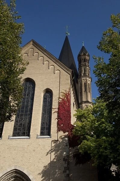 Germany, Cologne. Historic 12th century Romanesque landmark church of St. Martin, exterior