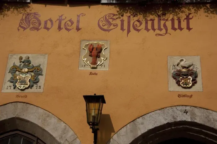 Framed Print : Germany, Franconia, Rothenburg. Colorful hotel exterior Framed Print : Germany, Franconia, Rothenburg. Colorful hotel exterior