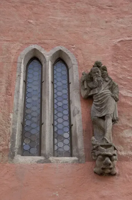 Framed Print : Germany, Franconia, Rothenburg. Unique statue in front of St. Johns Church Framed Print : Germany, Franconia, Rothenburg. Unique statue in front of St. Johns Church