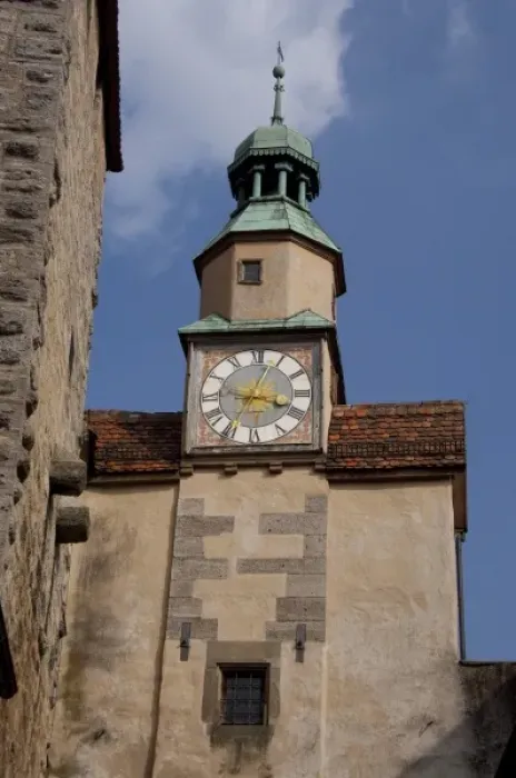 Framed Print : Germany, Franconia, Rothenburg. Historic city walls & clock tower Framed Print : Germany, Franconia, Rothenburg. Historic city walls & clock tower