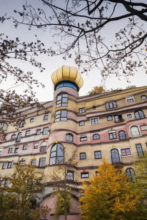 Framed Print : Germany, Hesse, Darmstadt, Waldspirale Residential Complex, designed by Austrian