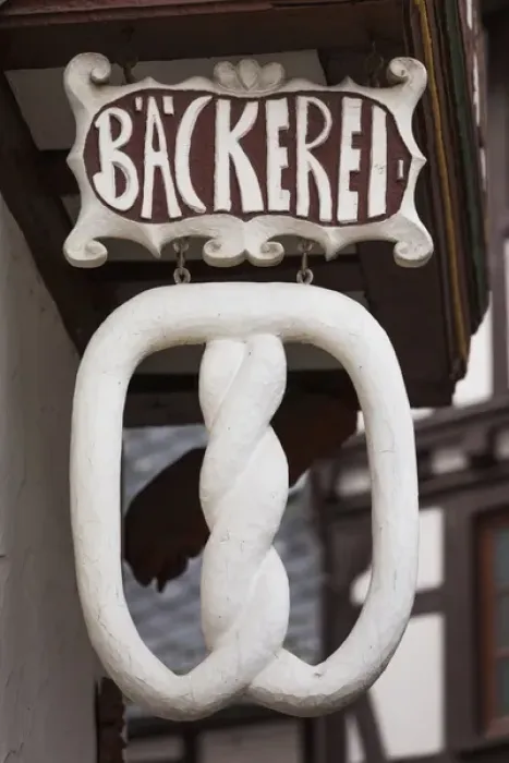 Framed Print : Germany, Hesse, Limburg an der Lahn, pretzel bakery sign Framed Print : Germany, Hesse, Limburg an der Lahn, pretzel bakery sign