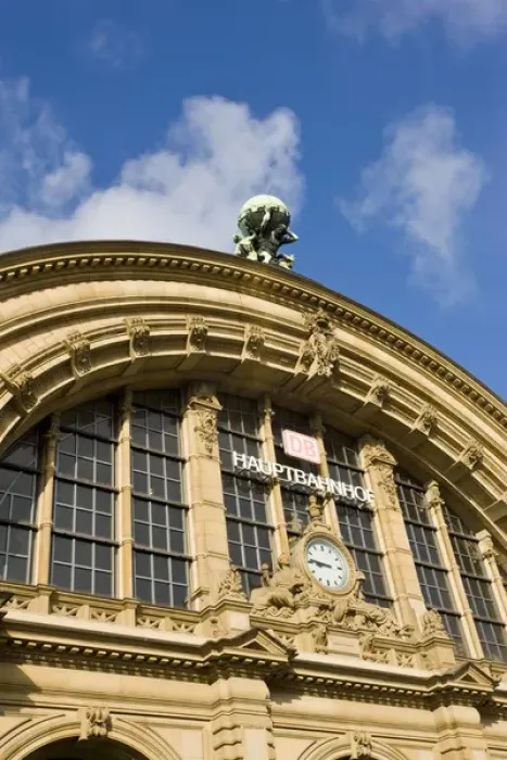 Framed Print : GERMANY, Hessen, Frankfurt am Main. front of Hauptbahnhof, main train station, morning Framed Print : GERMANY, Hessen, Frankfurt am Main. front of Hauptbahnhof, main train station, morning