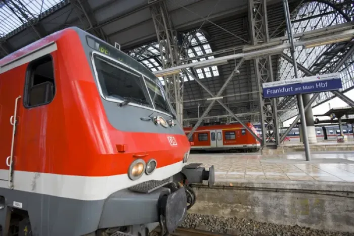 Framed Print : GERMANY, Hessen, Frankfurt am Main. Main Train Station, DB (Deutsches Bahn) train Framed Print : GERMANY, Hessen, Frankfurt am Main. Main Train Station, DB (Deutsches Bahn) train