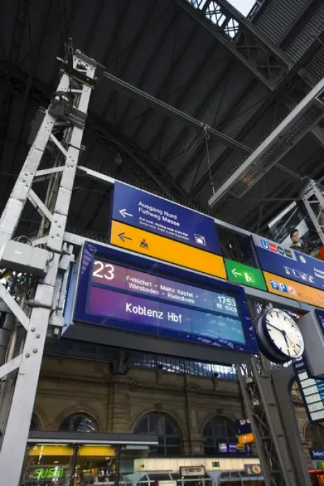 Framed Print : GERMANY, Hessen, Frankfurt am Main. Main Train Station, Hauptbahnhof interior