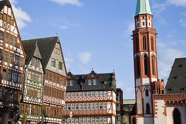 GERMANY, Hessen, Frankfurt am Main. Old Town, Romerberg square buildings and Alte