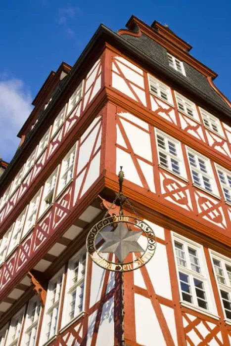 Framed Print : GERMANY, Hessen, Frankfurt am Main. Old Town, Romerberg square half-timbered building Framed Print : GERMANY, Hessen, Frankfurt am Main. Old Town, Romerberg square half-timbered building