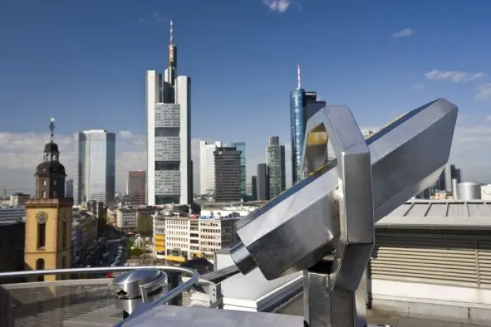 Framed Print : Germany, Hessen, Frankfurt am Main. Financial District from Hauptwache area with Framed Print : Germany, Hessen, Frankfurt am Main. Financial District from Hauptwache area with