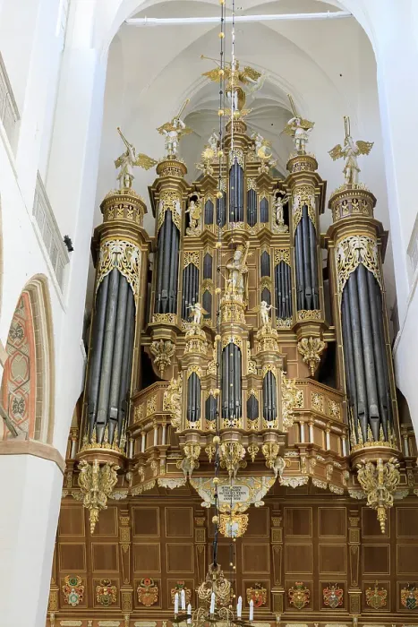 Framed Print : Germany, Mecklenburg-Vorpommern, Stralsund. St. Mary's Church interior, UNESCO World Heritage Site. Organ pipes. (Editorial Use Only)