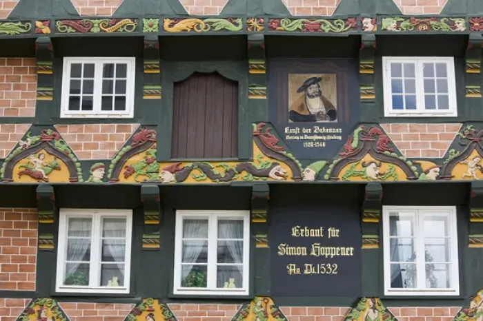 Framed Print : GERMANY, Niedersachsen, Celle. Old Timbered houses Framed Print : GERMANY, Niedersachsen, Celle. Old Timbered houses