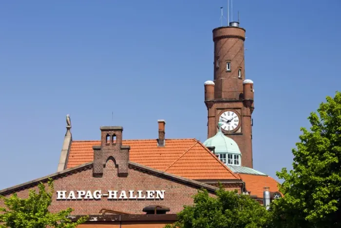 Framed Print : GERMANY, Niedersachsen, Cuxhaven. Hapag-Hallen Passenger terminal museum, exterior