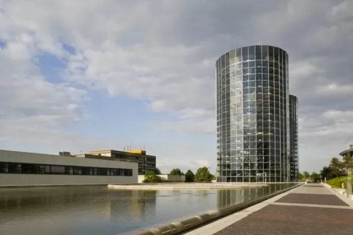 Framed Print : Germany, Niedersachsen, Wolfsburg. Autostadt, VW Auto Towers
