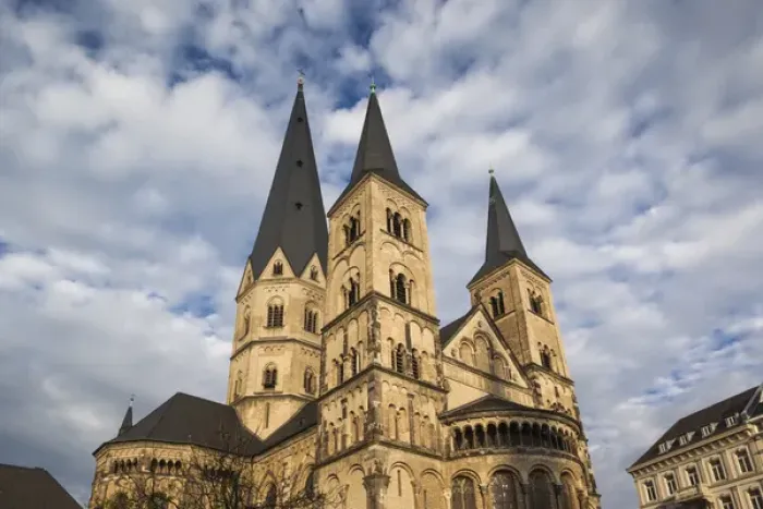 Framed Print : Germany, Nordrhein-Westfalen, Bonn, Munsterbasilika basilica, exterior Framed Print : Germany, Nordrhein-Westfalen, Bonn, Munsterbasilika basilica, exterior