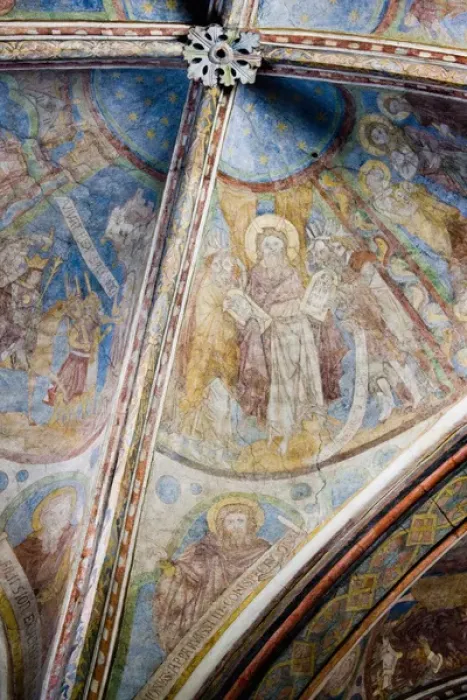 Framed Print : GERMANY, Nordrhein-Westfalen, Cologne. St. Maria Lyskirchen church frescoes, 13th century
