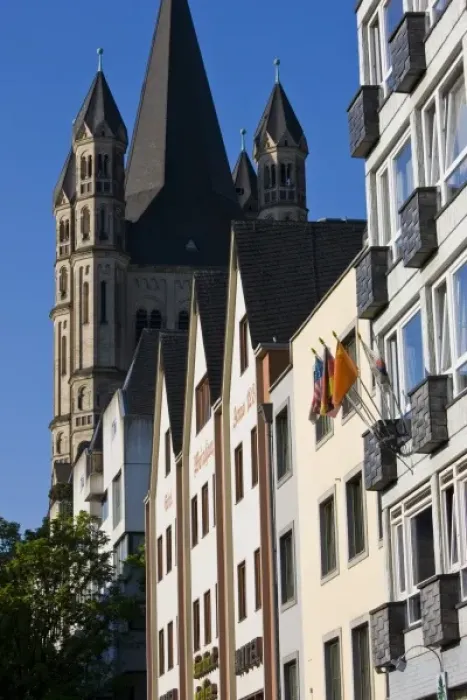 Framed Print : Germany, Nordrhein-Westfalen, Cologne. Rhein riverside buildings and Gross St. Martin Church Framed Print : Germany, Nordrhein-Westfalen, Cologne. Rhein riverside buildings and Gross St. Martin Church