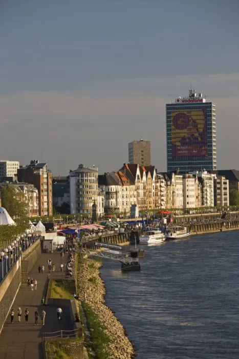 Framed Print : GERMANY, Nordrhein-Westfalen, Dusseldorf. Along Rheinufer Rhein River embankment