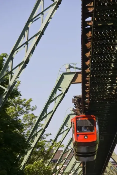Framed Print : Germany, Nordrhein-Westfalen, Ruhr Basin, Wuppertal. Schwebebahn suspended tram line