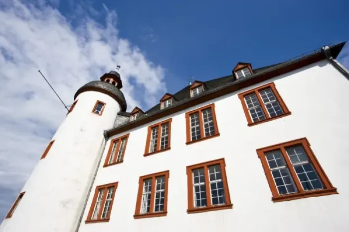 Framed Print : Germany, Rheinland-Pfaltz, Koblenz. Detail of Alte Burg castle