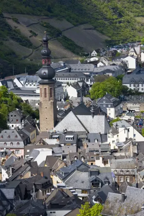 Framed Print : GERMANY, Rheinland-Pfaltz, Mosel River Valley, Cochem. Town from Reichsburg castle Framed Print : GERMANY, Rheinland-Pfaltz, Mosel River Valley, Cochem. Town from Reichsburg castle