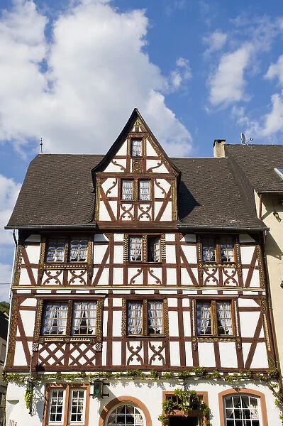 GERMANY, Rheinland-Pfaltz, Mosel River Valley, Ediger-Eller. Half timbered building