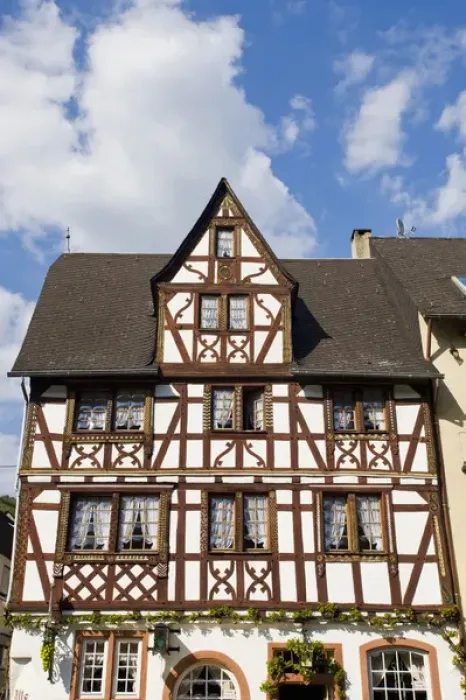 Framed Print : GERMANY, Rheinland-Pfaltz, Mosel River Valley, Ediger-Eller. Half timbered building Framed Print : GERMANY, Rheinland-Pfaltz, Mosel River Valley, Ediger-Eller. Half timbered building