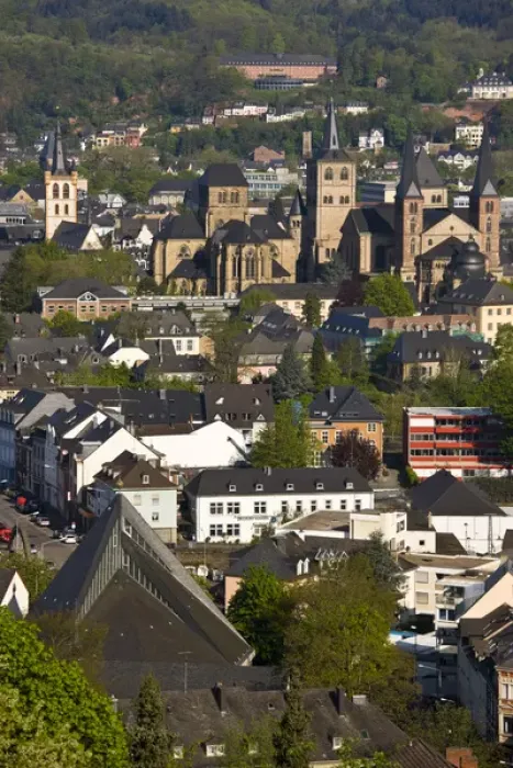 Framed Print : GERMANY, Rheinland-Pfaltz, Mosel River Valley, Trier. Elevated town view from the East Framed Print : GERMANY, Rheinland-Pfaltz, Mosel River Valley, Trier. Elevated town view from the East