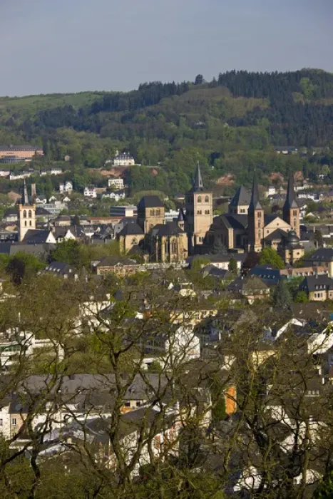 Framed Print : GERMANY, Rheinland-Pfaltz, Mosel River Valley, Trier. Elevated town view from the East