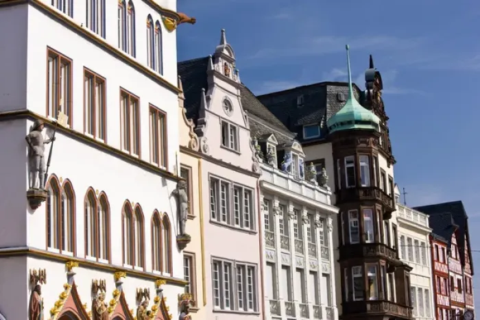 Framed Print : GERMANY, Rheinland-Pfaltz, Mosel River Valley, Trier. Hauptmarkt main square, building