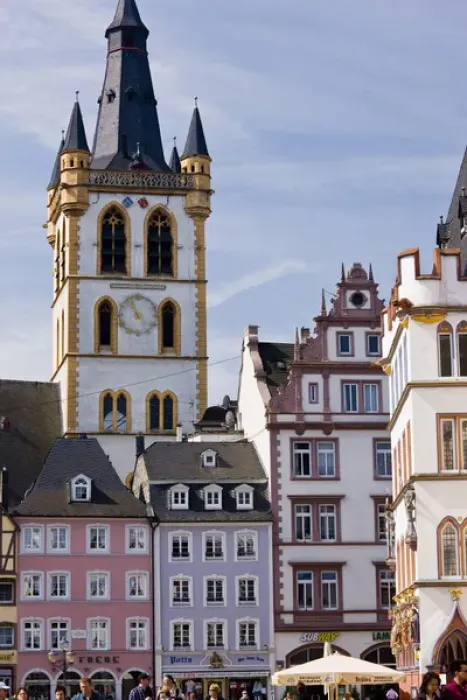 Framed Print : GERMANY, Rheinland-Pfaltz, Mosel River Valley, Trier. Hauptmarkt main square, building