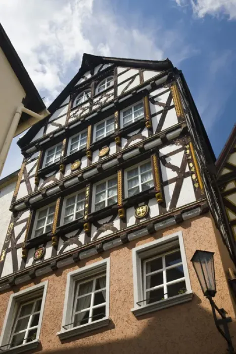 Framed Print : GERMANY, Rheinland-Pfaltz, Mosel River Valley, Cochem. Half Timbered House Framed Print : GERMANY, Rheinland-Pfaltz, Mosel River Valley, Cochem. Half Timbered House