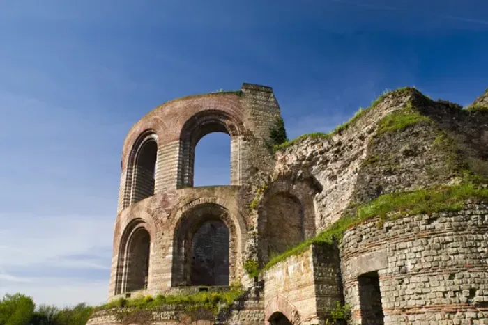 Framed Print : GERMANY, Rheinland-Pfaltz, Mosel River Valley, Trier. Kaiserthermen, Roman bath ruins