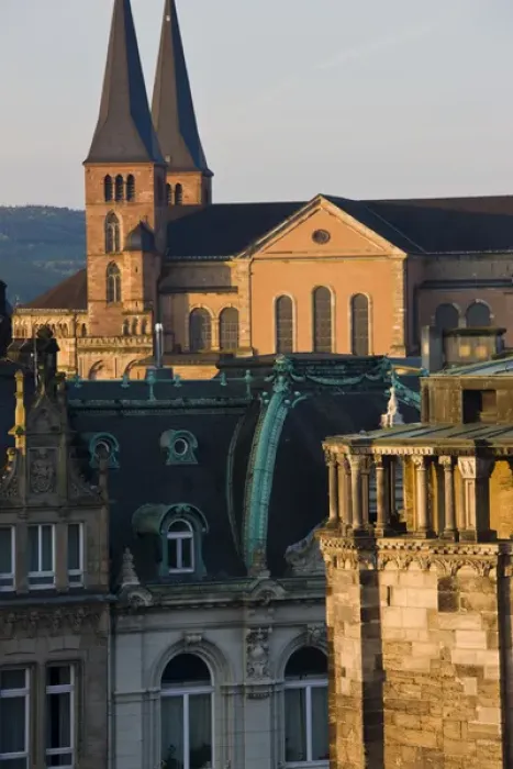 Framed Print : GERMANY, Rheinland-Pfaltz, Mosel River Valley, Trier. Town view, dawn Framed Print : GERMANY, Rheinland-Pfaltz, Mosel River Valley, Trier. Town view, dawn