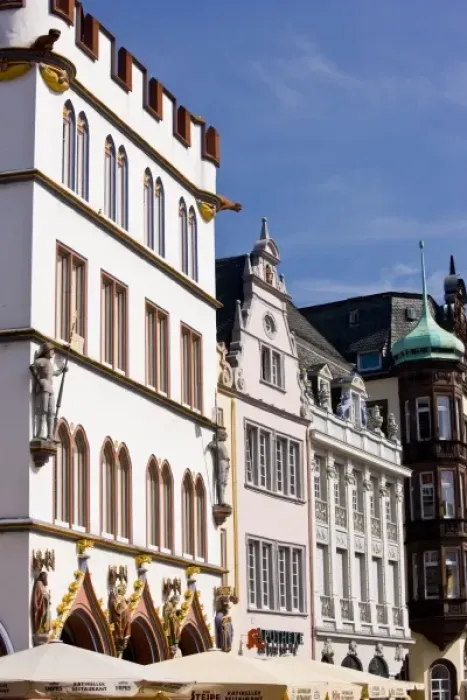 Framed Print : Germany, Rheinland-Pfaltz, Mosel River Valley, Trier. Hauptmarkt main square, building detail Framed Print : Germany, Rheinland-Pfaltz, Mosel River Valley, Trier. Hauptmarkt main square, building detail