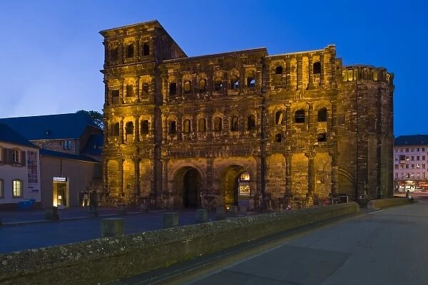 Germany, Rheinland-Pfaltz, Mosel River Valley, Trier. Porta Nigra, 2nd century Roman structure