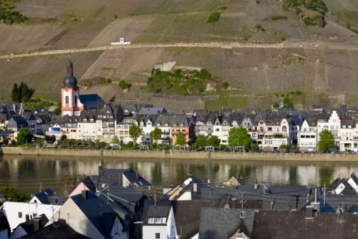 Framed Print : Germany, Rheinland-Pfaltz, Mosel River Valley, Zell am Mosel. Town view Framed Print : Germany, Rheinland-Pfaltz, Mosel River Valley, Zell am Mosel. Town view