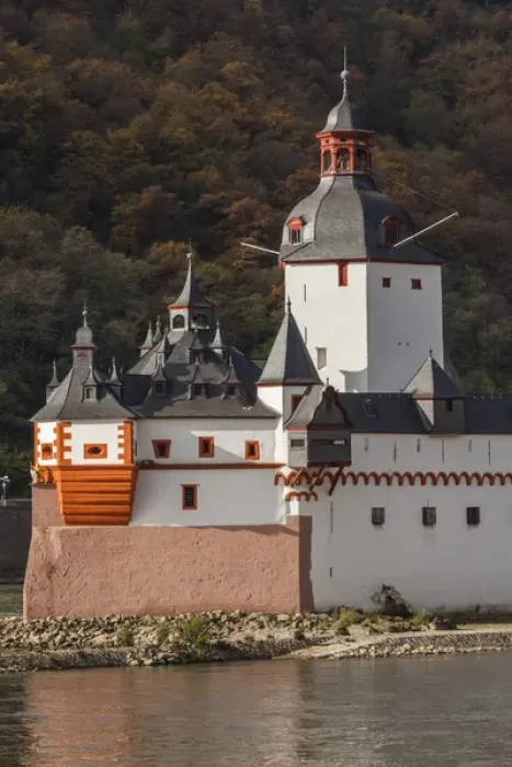 Framed Print : Germany, Rheinland-Pfalz, Kaub, Pfalzgrafenstein Castle, 14th century toll-collection Framed Print : Germany, Rheinland-Pfalz, Kaub, Pfalzgrafenstein Castle, 14th century toll-collection