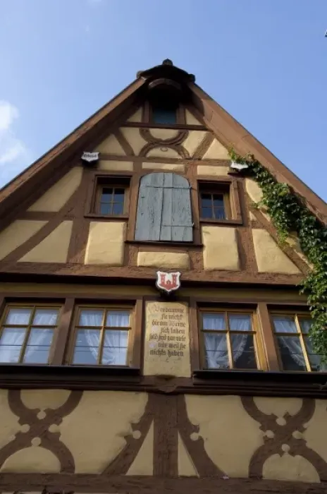 Framed Print : Germany, Rothenburg, Plonlein area (Little Square). Typical half-timbered architecture, c Framed Print : Germany, Rothenburg, Plonlein area (Little Square). Typical half-timbered architecture, c