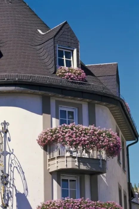 Framed Print : Germany, Rudesheim, Rhine Gorge, flower fillled windows of Hotel Lindenwirt, UNESCO Framed Print : Germany, Rudesheim, Rhine Gorge, flower fillled windows of Hotel Lindenwirt, UNESCO