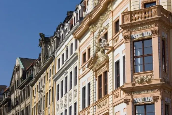 Framed Print : Germany, Sachsen, Leipzig. Katharinenstrasse buildings