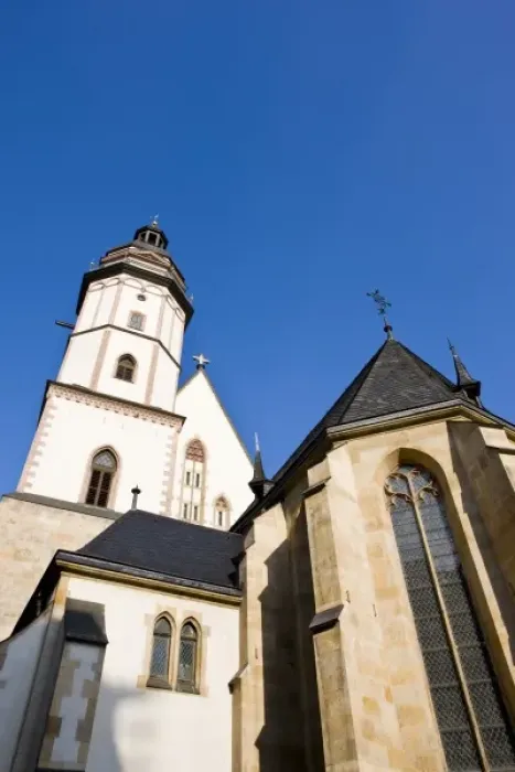 Framed Print : Germany, Sachsen, Leipzig. Thomaskirche church, exterior