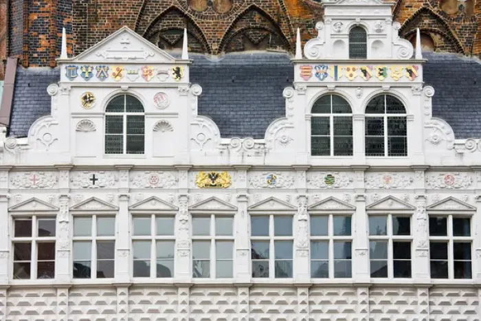Framed Print : GERMANY, Schleswig-Holstein, Lubeck. Lubeck town hall detail Framed Print : GERMANY, Schleswig-Holstein, Lubeck. Lubeck town hall detail