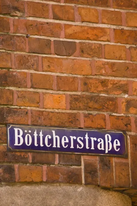 Framed Print : GERMANY, State of Bremen, Bremen. Bottcherstrasse, sign