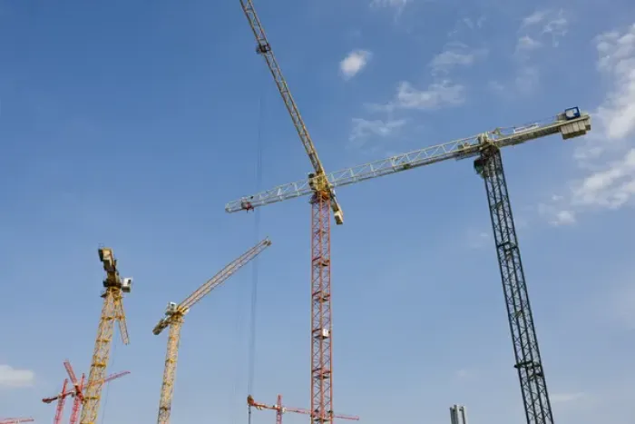 Framed Print : GERMANY, State of Hamburg, Hamburg. Construction cranes, HafenCity