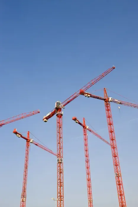 Framed Print : GERMANY, State of Hamburg, Hamburg. HafenCity counstruction cranes