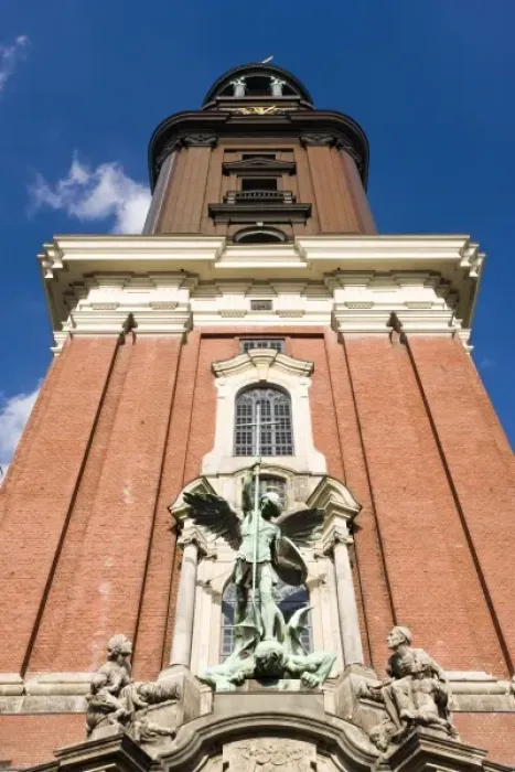 Framed Print : Germany, State of Hamburg, Hamburg. St. Michaeliskirche church tower
