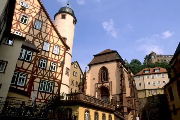 Framed Print : Germany Wertheim Colorful Old Town by Rhine River Framed Print : Germany Wertheim Colorful Old Town by Rhine River