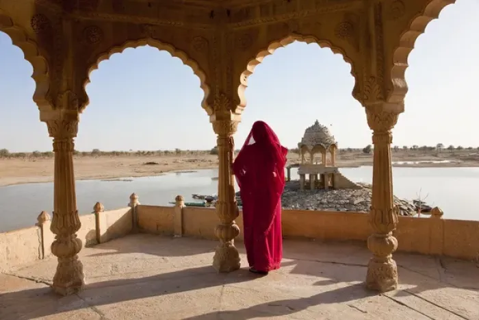 Framed Print : Ghat on Lake Gadisar, Jaisalmer, Rajasthan, India Framed Print : Ghat on Lake Gadisar, Jaisalmer, Rajasthan, India