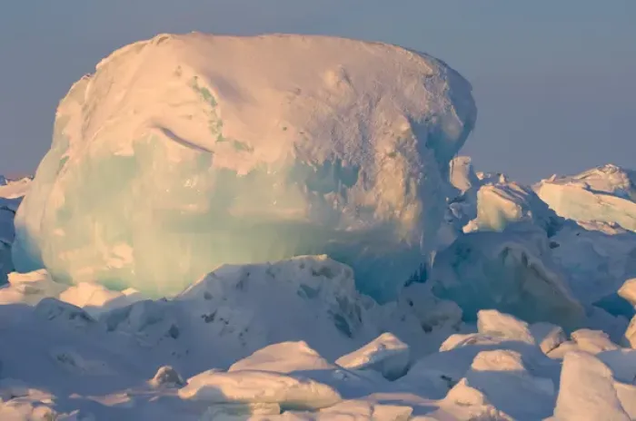 Framed Print : giant ice ball on the frozen Chuckchi Sea during spring whale hunting season, off Point Barrow